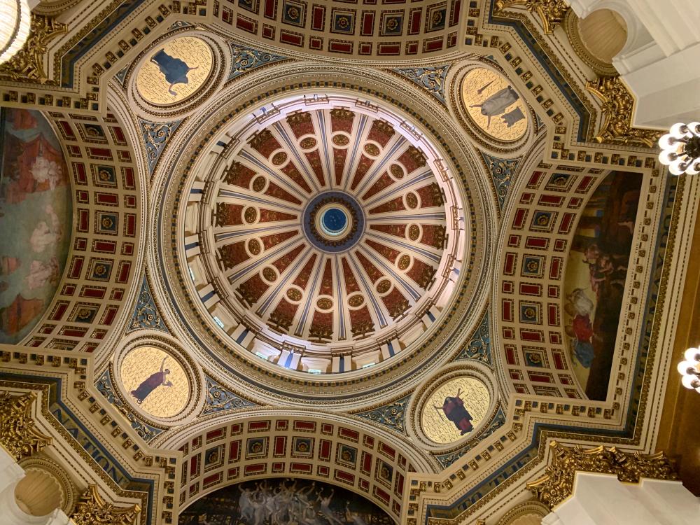 The interior of the Pennsylvania Capitol dome in Harrisburg.